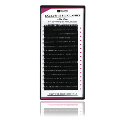 Exkluzívne hodvábne 3D mihalnice D, 0,25 mm